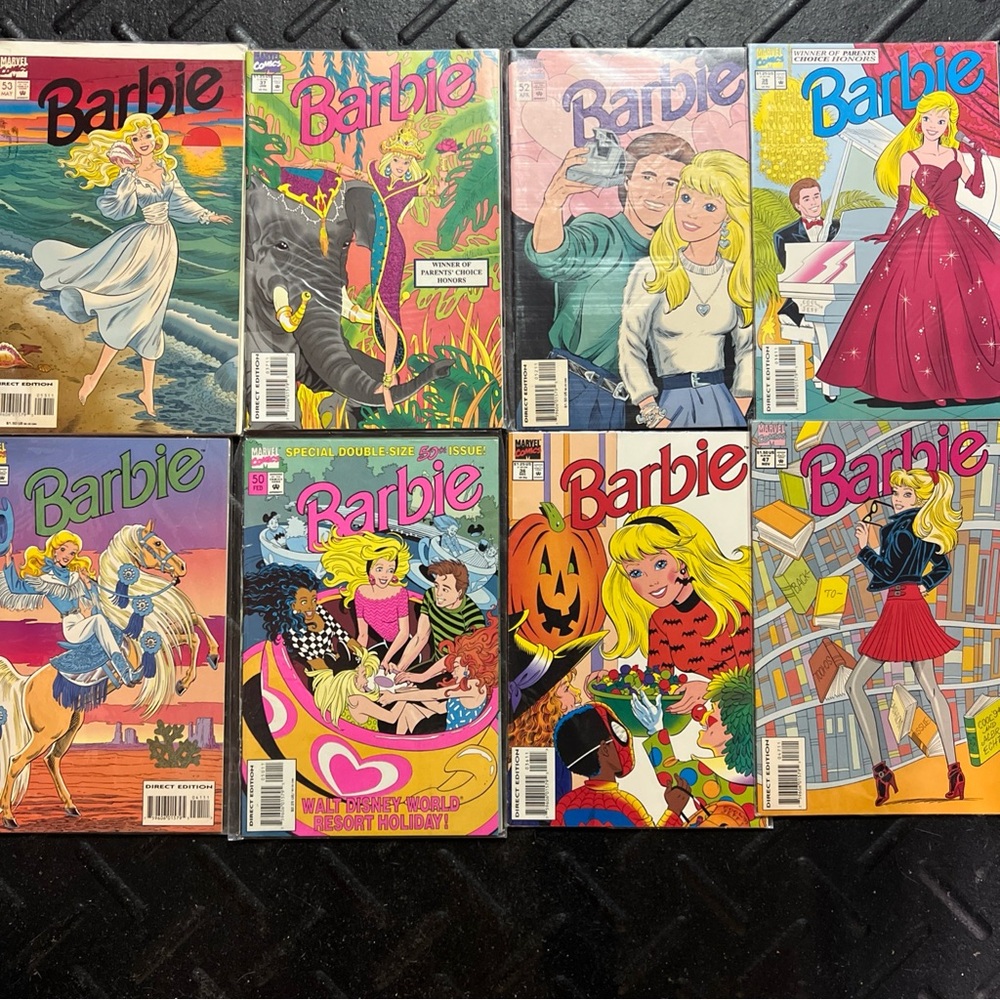 Barbie Lot of 8 Barbie Marvel Comic Books 1991 Vintage Collector